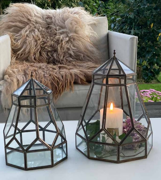 La Vida - 8-kantet glashus, antik jern