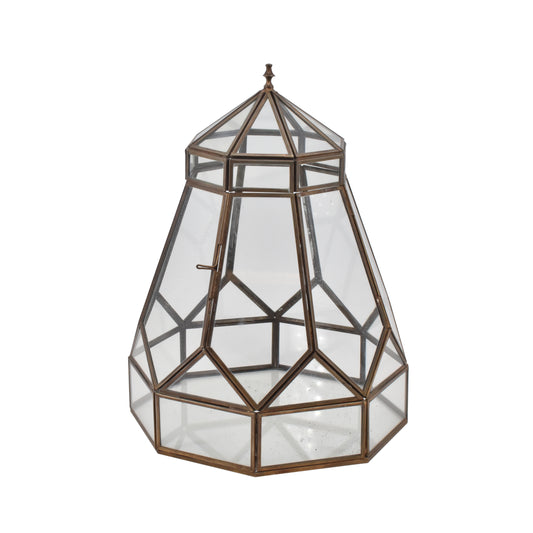 La Vida - 8-kantet glashus, antik jern H36xD24 cm