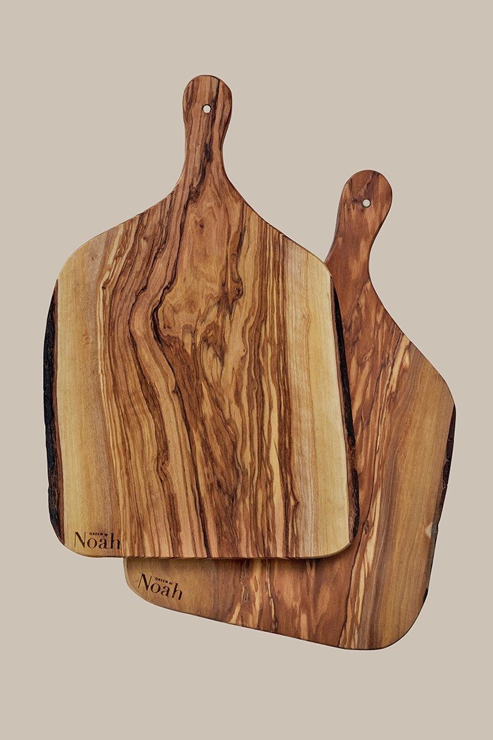 Skærebræt i oliventræ 30 x 27 x 1.8 cm