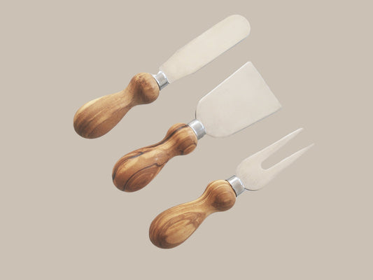 Osteskærersæt med 3 dele i oliventræ