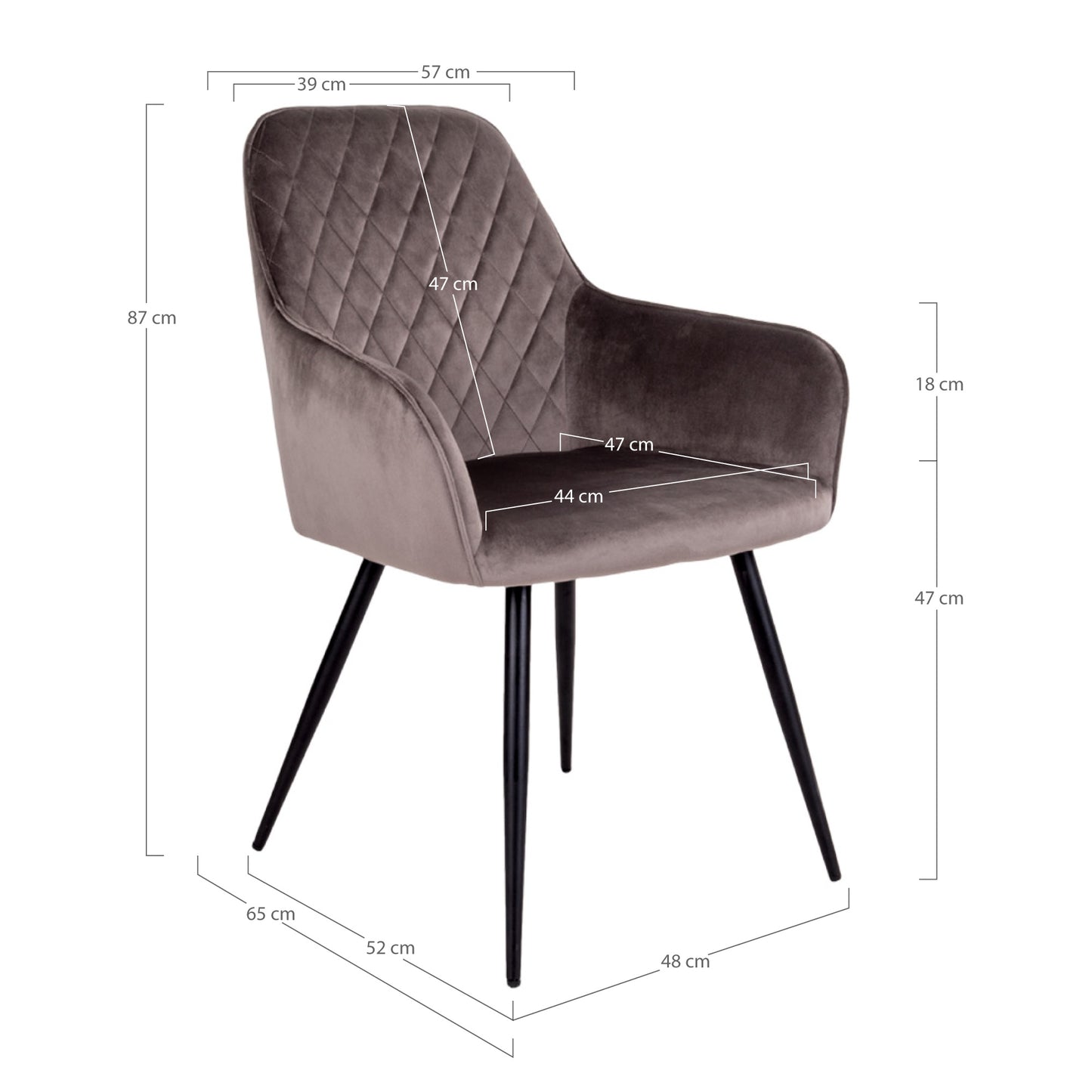 House Nordic - Harbo Spisebordsstol, Stol i mushroom velour