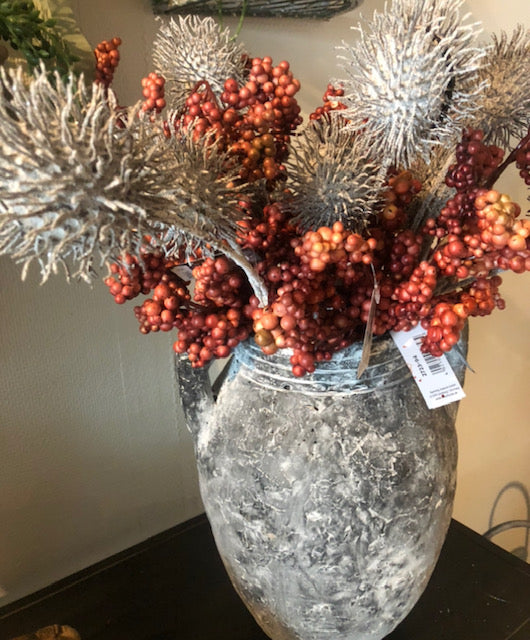 Deko Florale - Rambutangren x2, 48cm, brunhvid