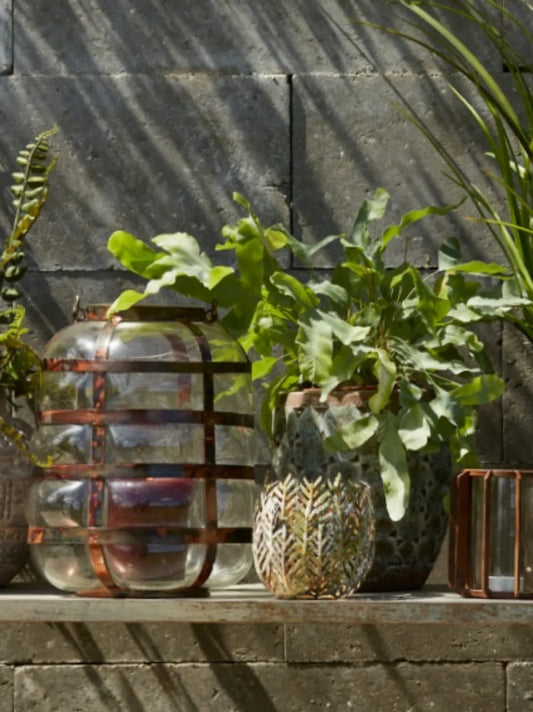 Speedtsberg Vase, Tråd & Glas, Antique Kobber, Ø19x21 cm