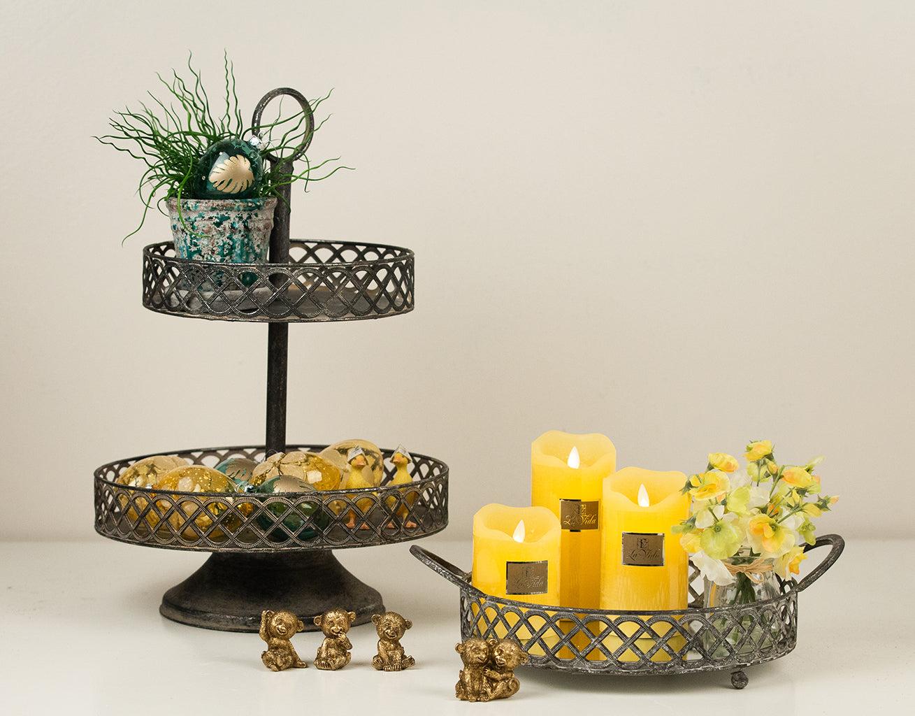 La Vida - 2 delt opsats, antik sølvmetal