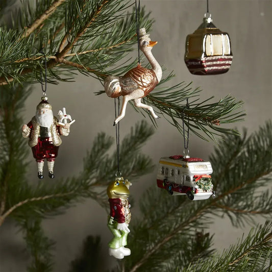 Speedtsberg Julekugle Struds i Glas og Metal, Antik Guld 5,5x9x14 cm