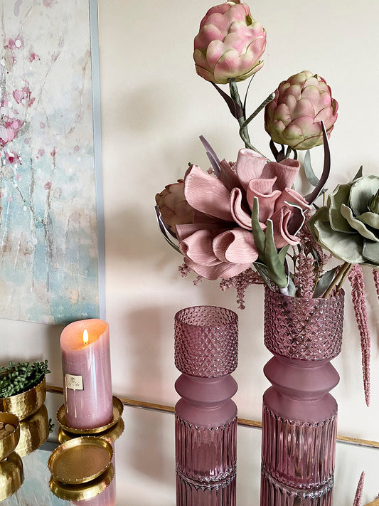 La Vida - Evie, glasvase, rosa - small