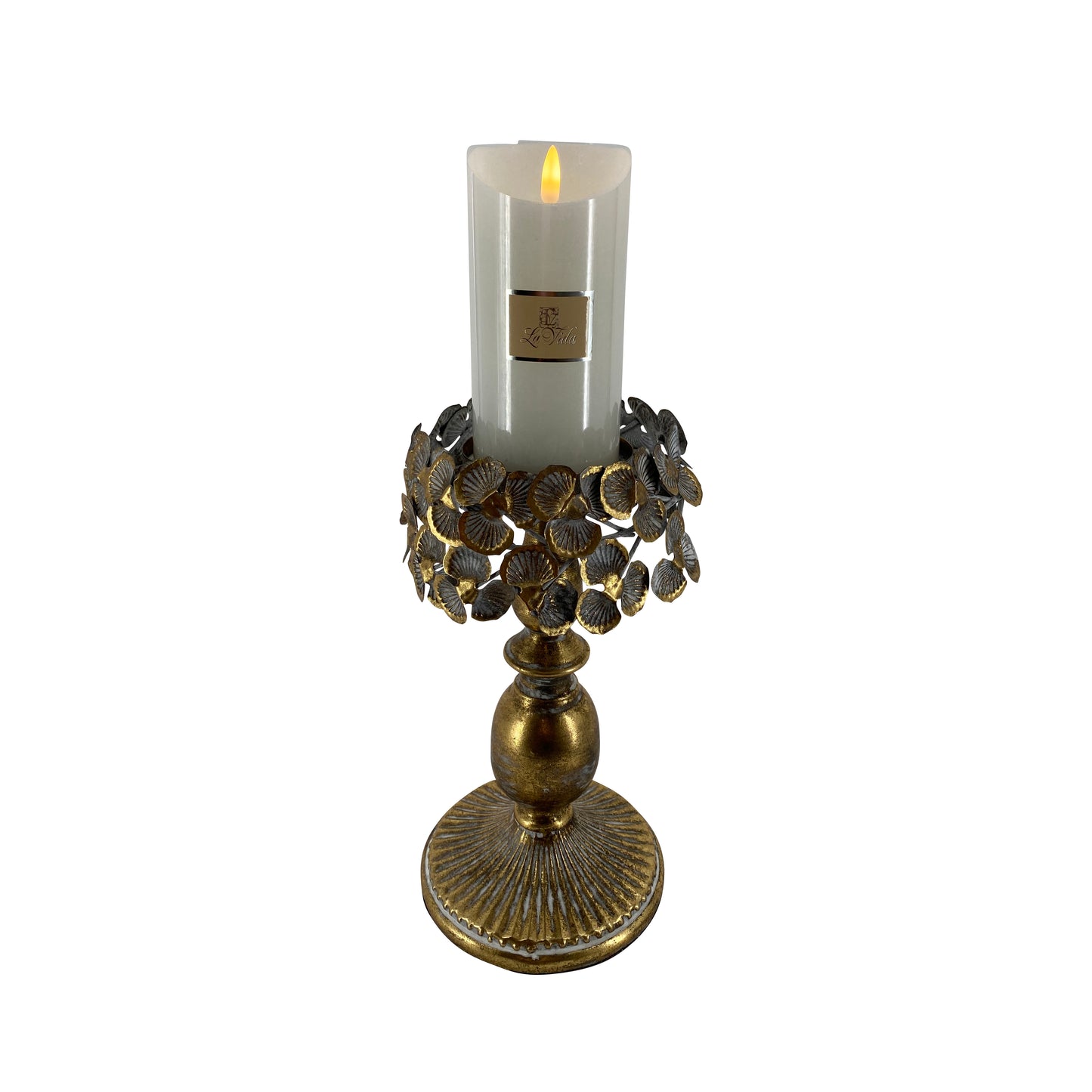 La Vida Lysestage i Metal, Antik Guld, H29xD15 cm