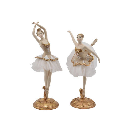 La Vida Ballerinaer, Creme/Guld, 2 Varianter, H23,5 & H26,7 cm