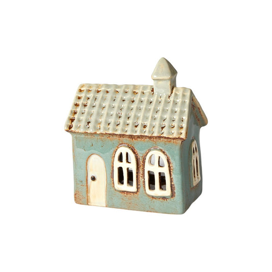 Speendtberg - Hus t/fyrfad 12x8x13cm keramik, Aqua
