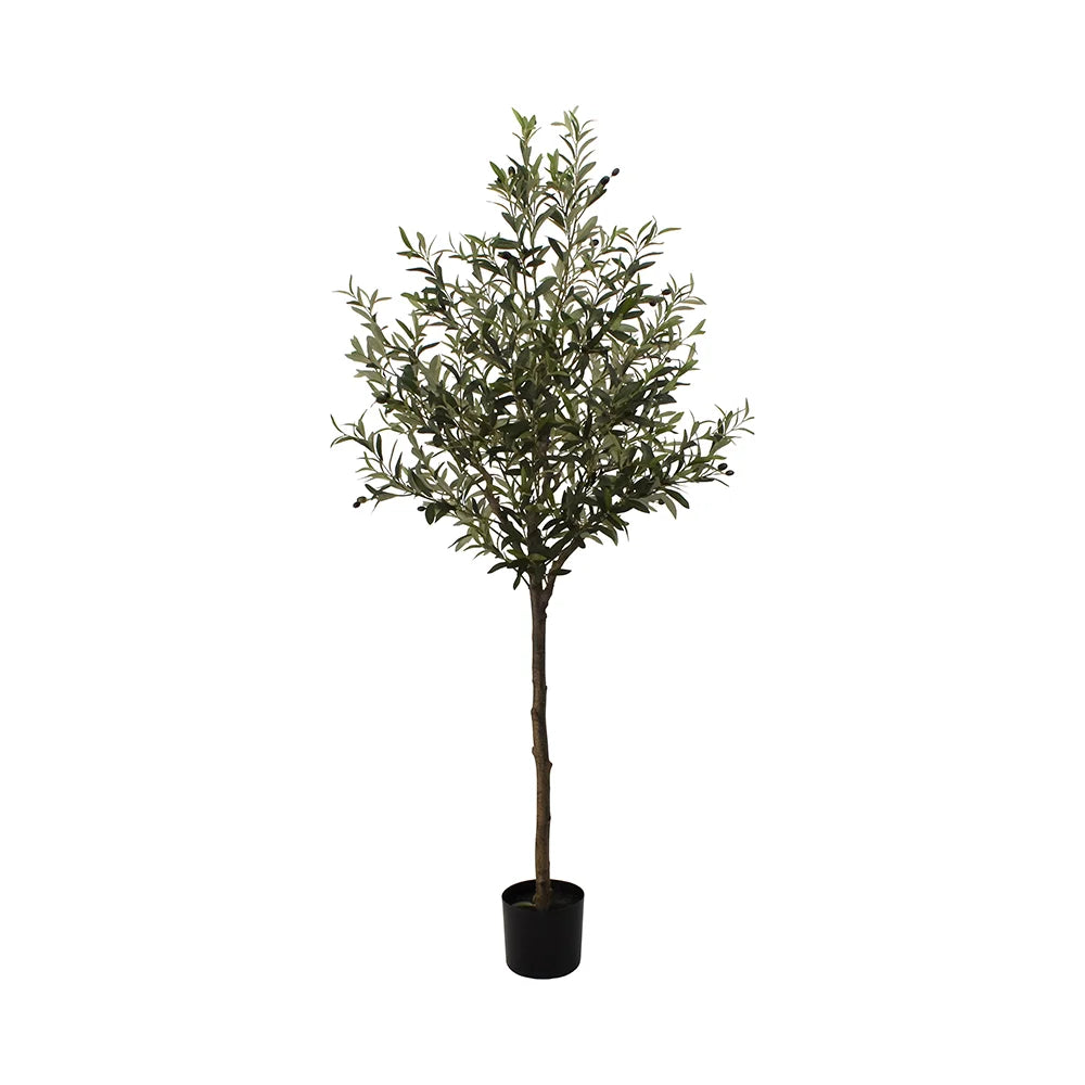 La Vida - Kunstigt oliventræ I sort plastikpotte