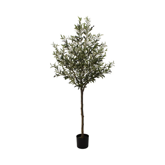 La Vida - Kunstigt oliventræ I sort plastikpotte