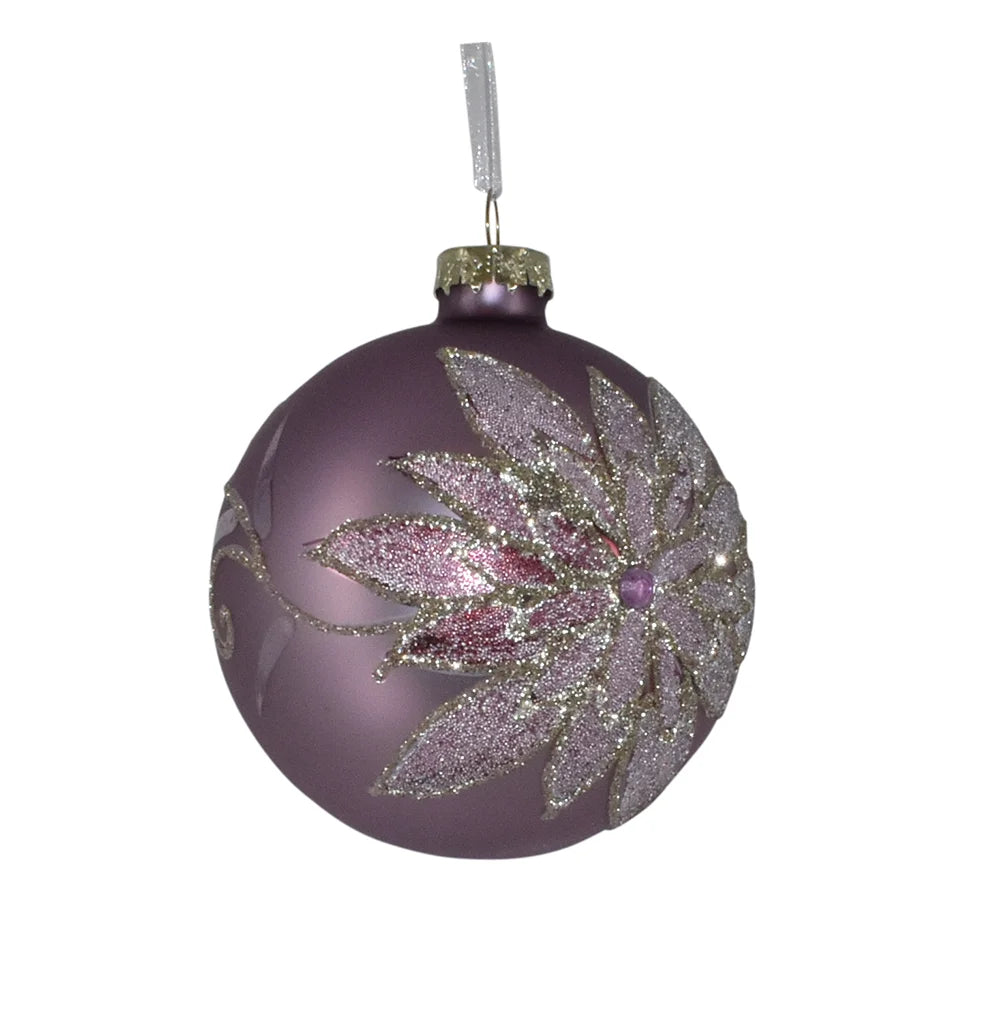 La-Vida Julekugle med mønster og glimmer