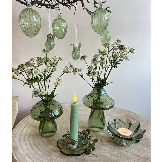 La Vida - Glasvase mushroom, lille, grøn