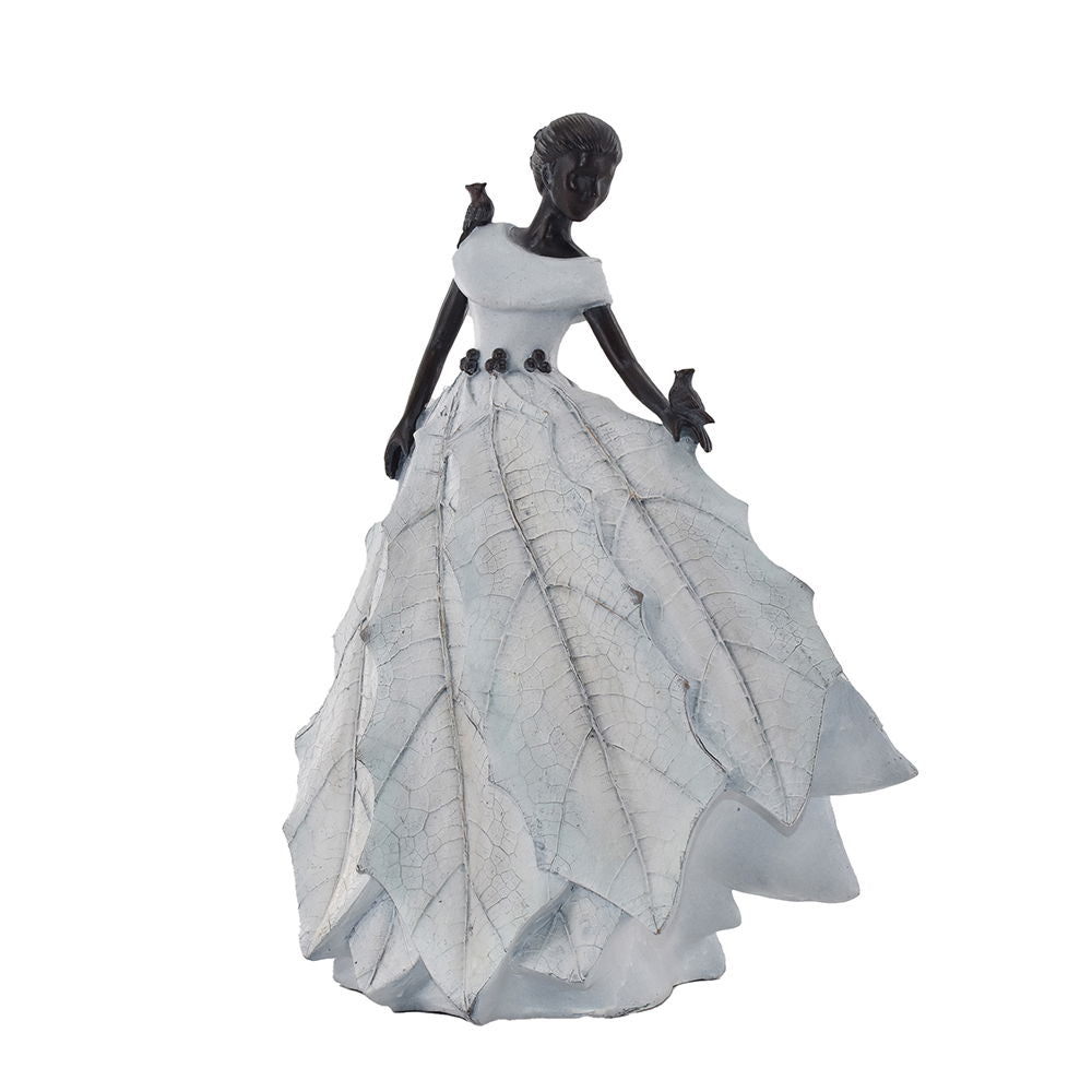 La Vida - Kvindefigur m. fugle, Lyseblå