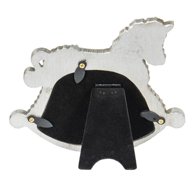 Clayre & Eef - Billedramme Gyngehest i Sølv, 10x6 cm