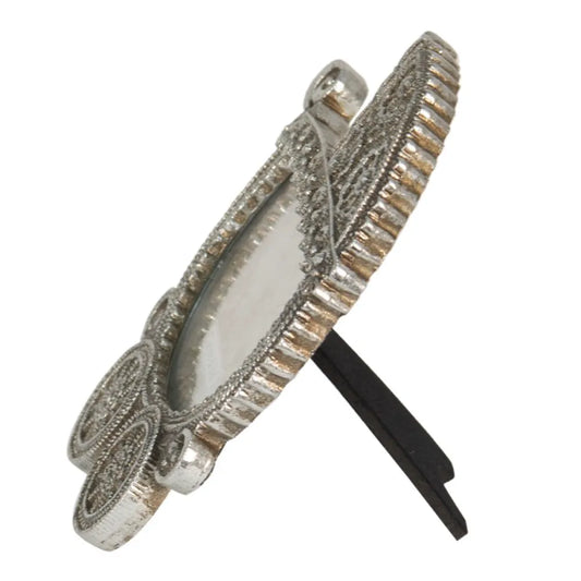 Clayre & Eef - Billedramme i Form af Baby Klapvogn i Sølvfarvet Plastik