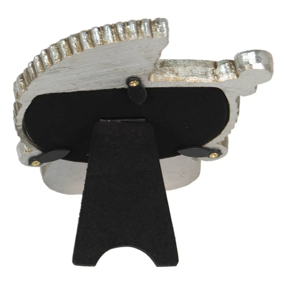 Clayre & Eef - Billedramme i Form af Baby Klapvogn i Sølvfarvet Plastik