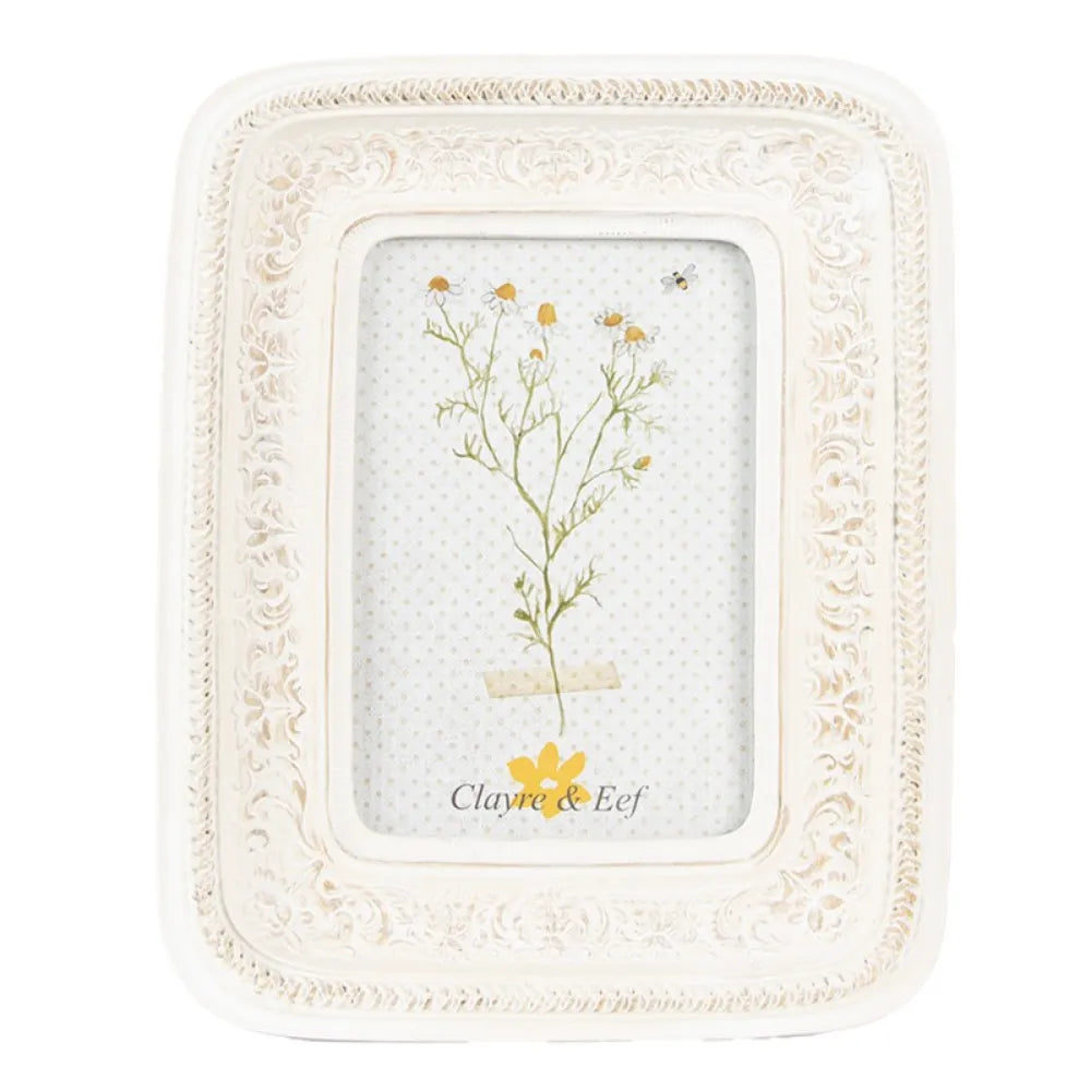 Clayre & Eef - Dekorativ Billedramme i Vintage Stil med Romantisk Look, Beige