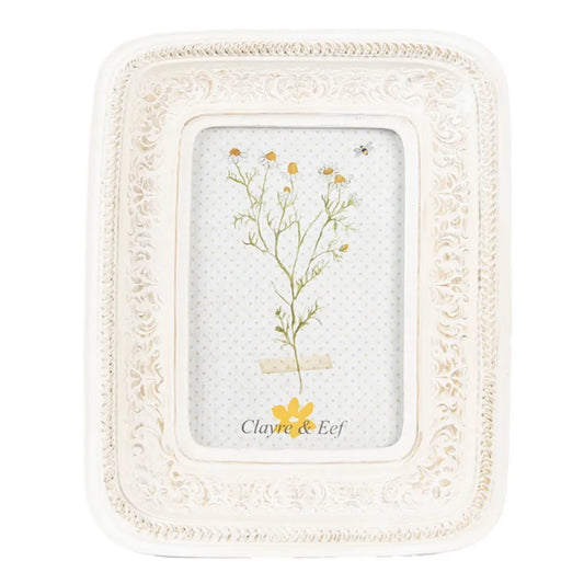 Clayre & Eef - Dekorativ Billedramme i Vintage Stil med Romantisk Look, Beige