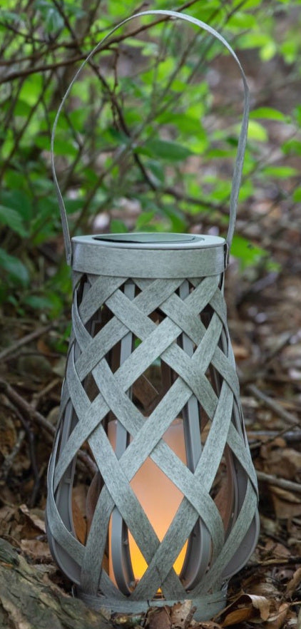 Cozzy Solcelle Rattan Lanterne Ø15 x H27 cm - Grå