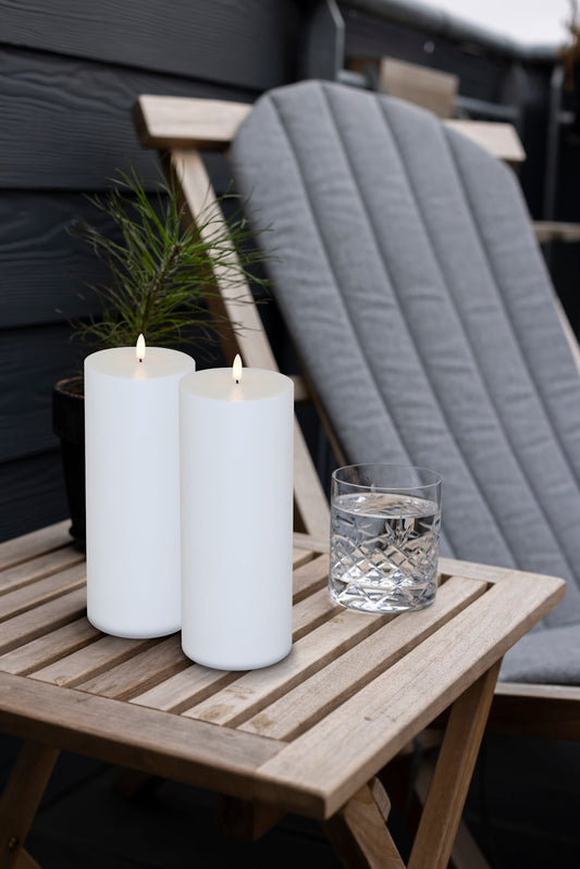 Skab Hygge udendørs med 2 LED Bloklys - Fjernbetjening inkluderet