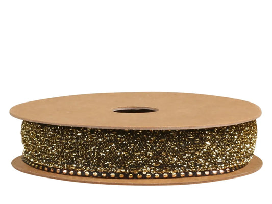 Chic Antique - Bånd m. glimmer guld MATERIALE: Polyester