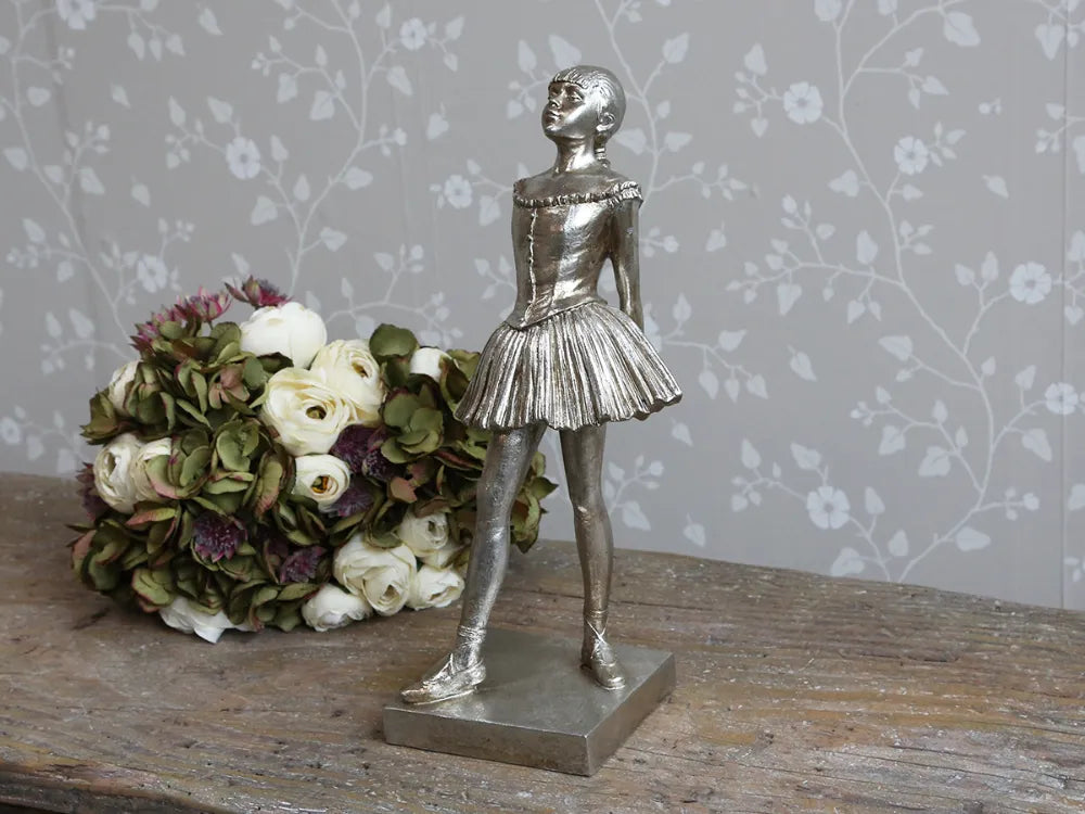 Chic Antique - Toulon Ballerina i Antique Sølv, Dekorativ Skulptur til Hjemmet