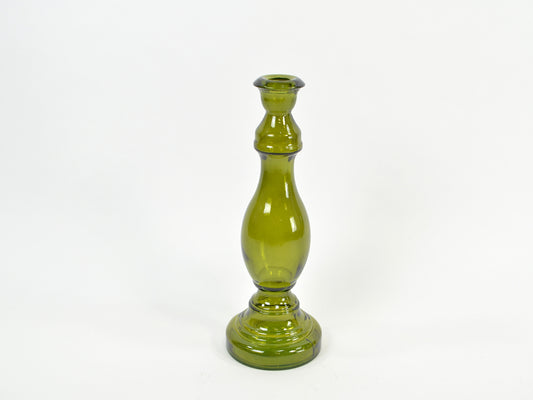 Deko Florale Lysestage i Genbrugsglas, Grøn Ø11cm H30cm