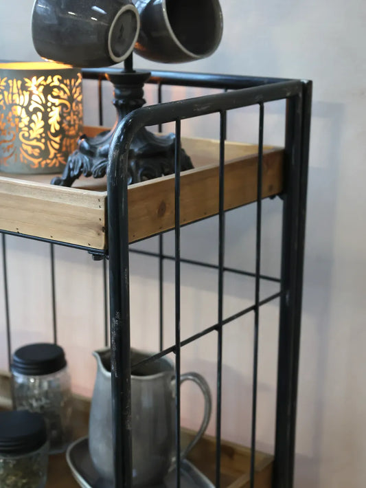 Chic Antique - Reol på hjul m. 4 træ skuffer