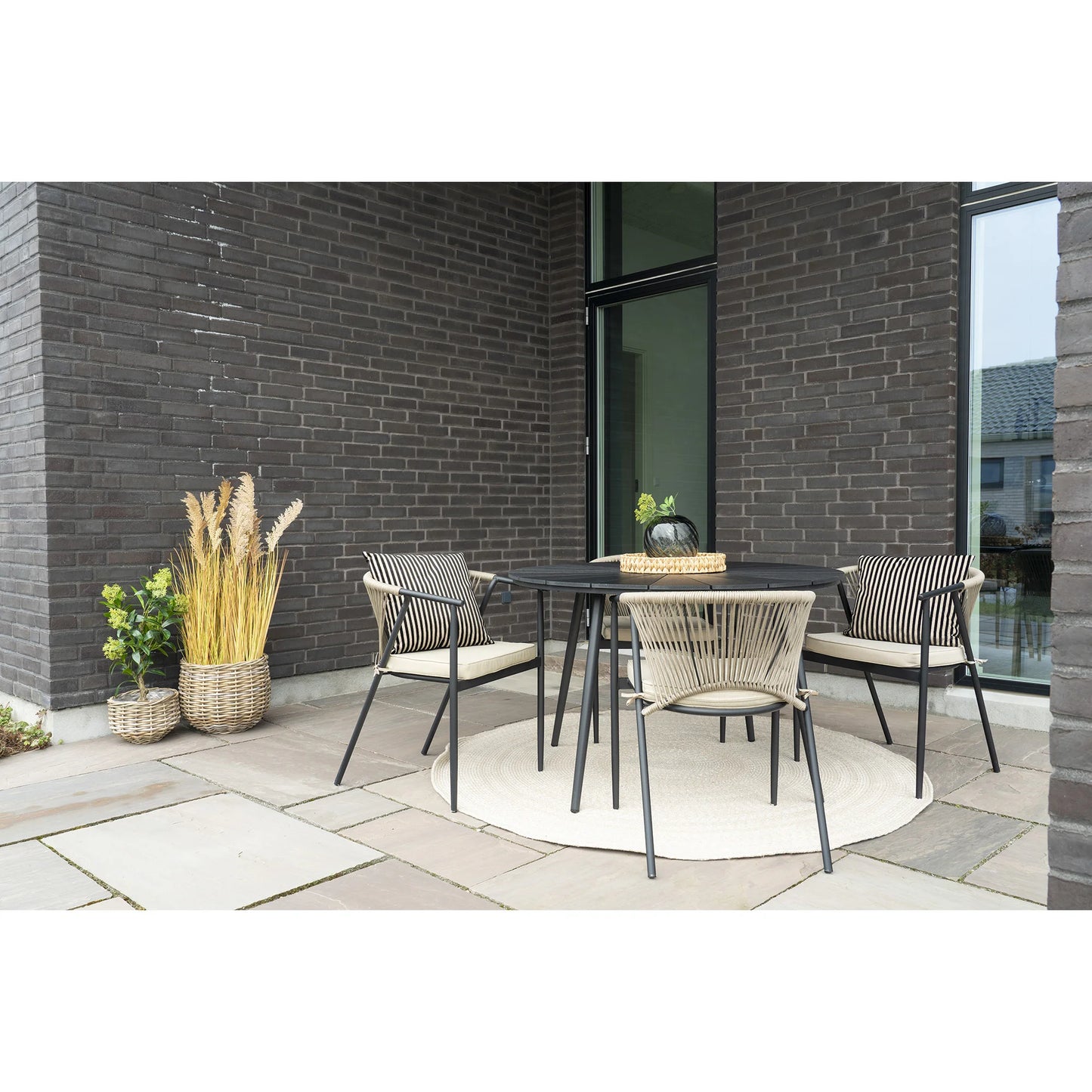 House Nordic Pulo Kurve, Kubu Rattan, Natur, Sæt af 2