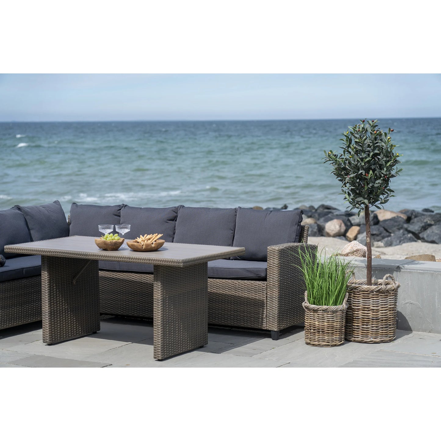 House Nordic Gili Kurve, kubu rattan, sæt af 2