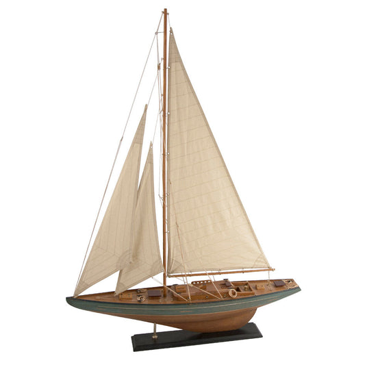 DEMO MODEL Godtbergsen Sejlbåd med Grønt Skrog H100xL75xB13 cm DEMO MODEL