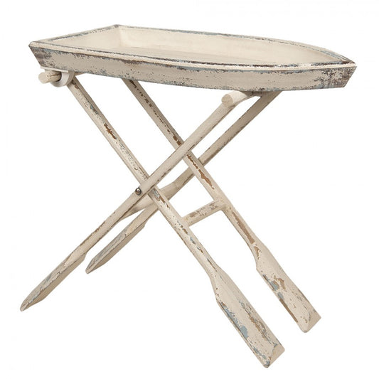 Clayre & Eef Sidebord i Hvidt Træ L70xB39xH64 cm