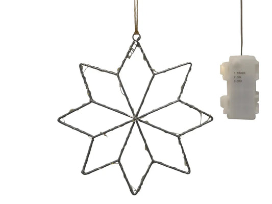 Chic Antique - Stjerne indendørs & udendørs inkl. timer Ø20,5 cm