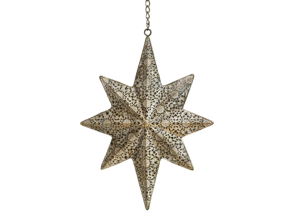 Chic Antique Vire Stjerne Dekor til Ophæng, H37,5 cm