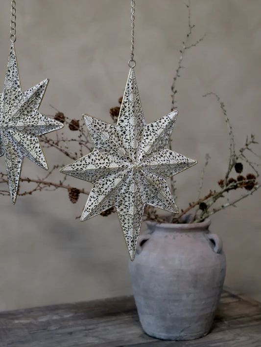Chic Antique Vire Stjerne Dekor til Ophæng, H37,5 cm