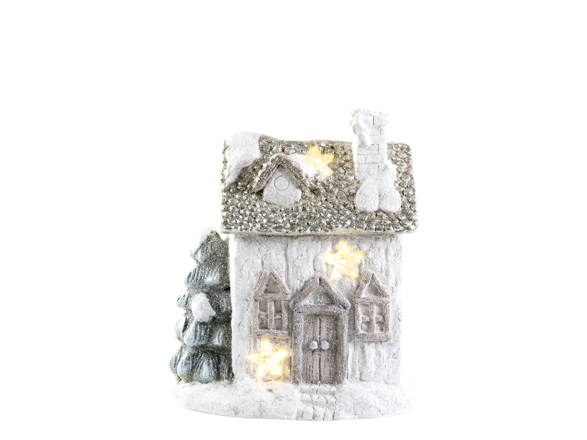 Chic Antigue - Hus til deko m. LED stjerner, champagne