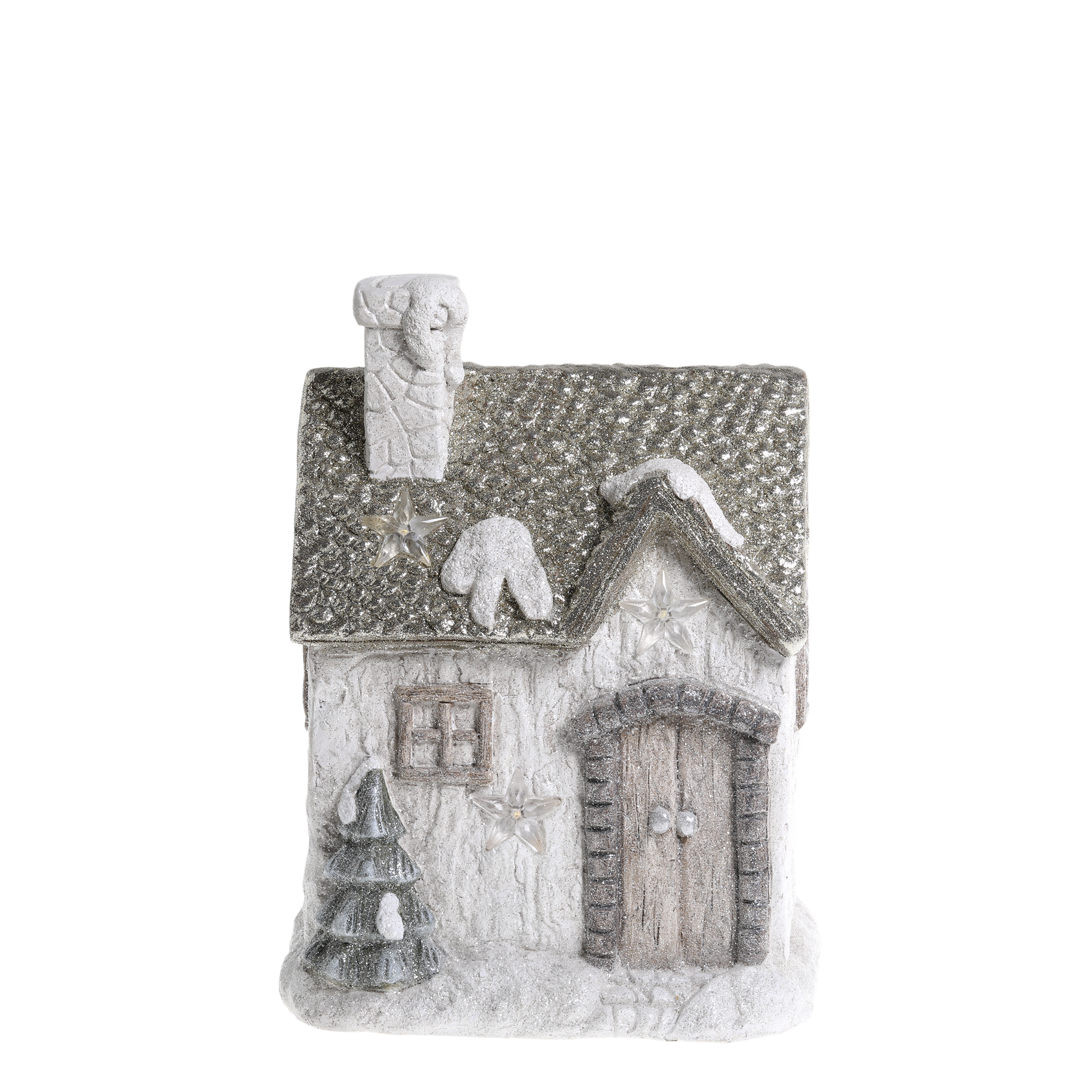 Chic Antigue - Hus til deko m. LED stjerner, champagne