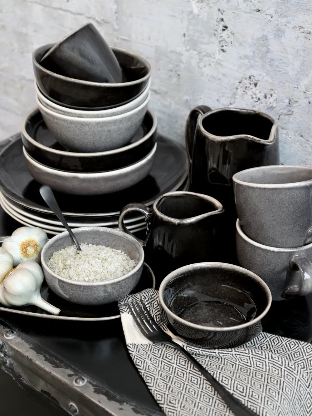 Chic Antique - Nordique Bestik sæt af 4, sort
