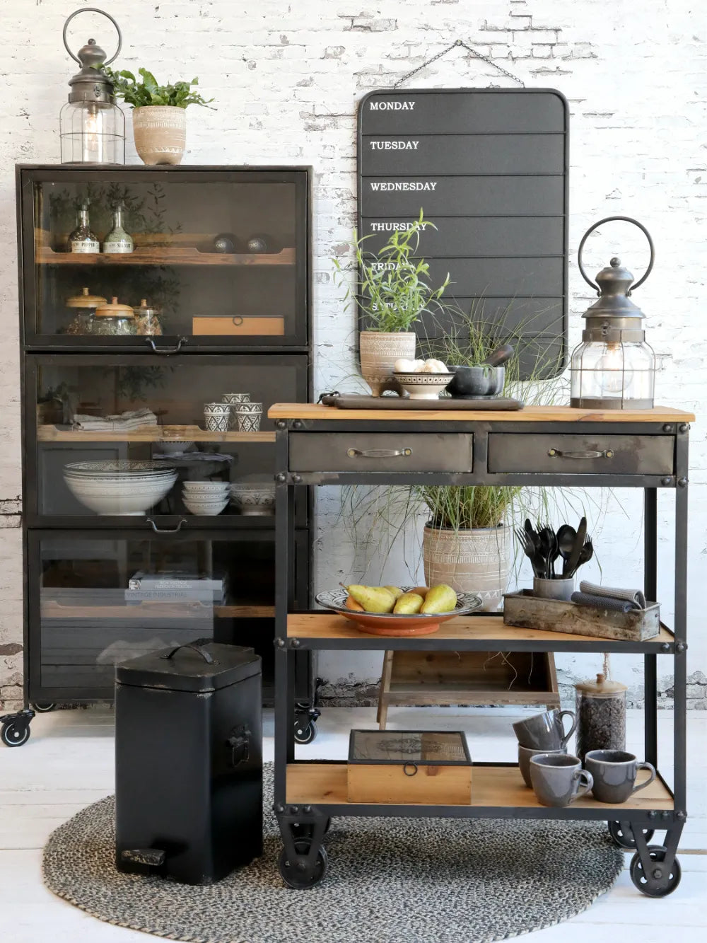 Chic Antique Factory Skraldespand - Rustik Jernskraldespand i Antiksort