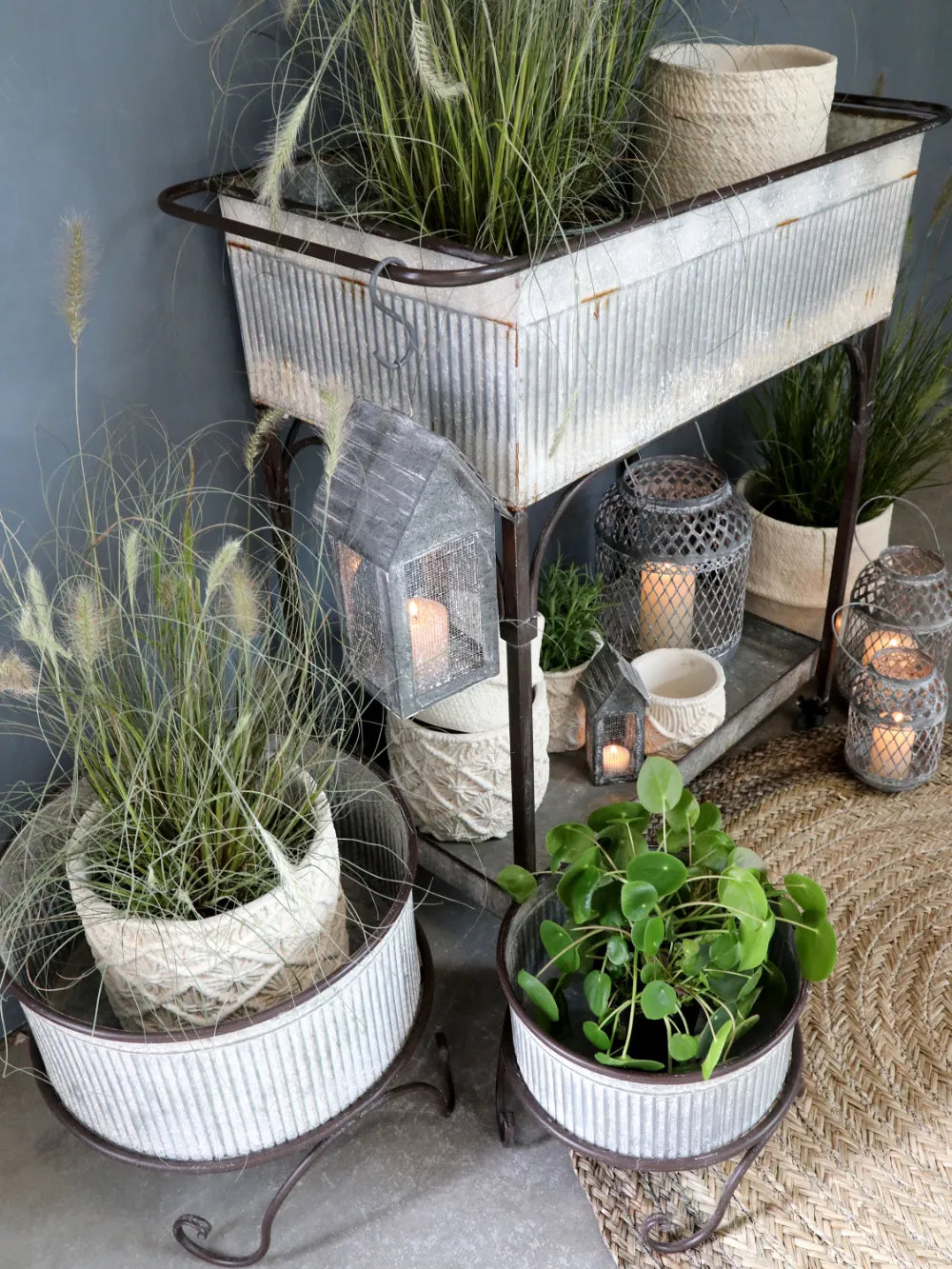 Chic Antique - Plantekasse på hjul til dekoration