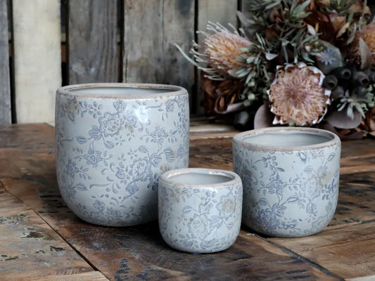 Chic Antique Melun Skjuler med Fransk Mønster H7 cm Ø8 cm i Grå