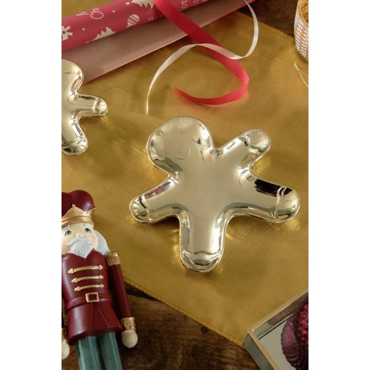 Clayre & Eef Smuk Dekorativ Keramisk Skål i Guldfarve L16xB16xH2 cm