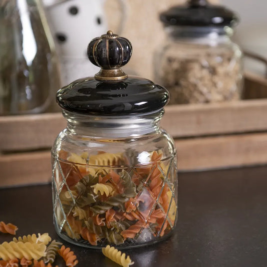 Clayre & Eef - Mellemstor Gennemsigtig Rund Glaskrukke