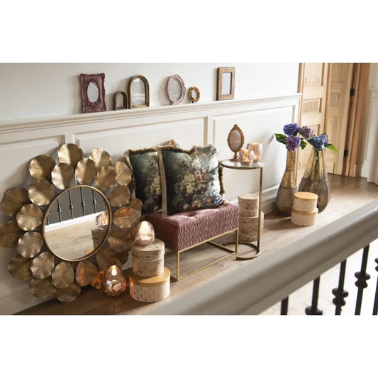 Clayre & Eef - Fyrfadsstage i Guldfarvet Glas