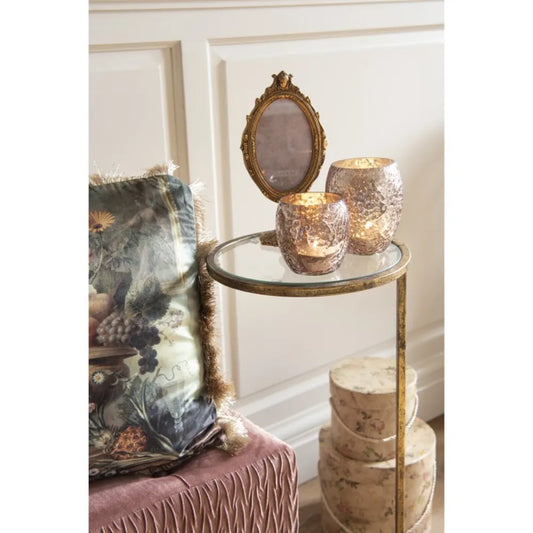 Clayre & Eef - Fyrfadsstage i Guldfarvet Glas