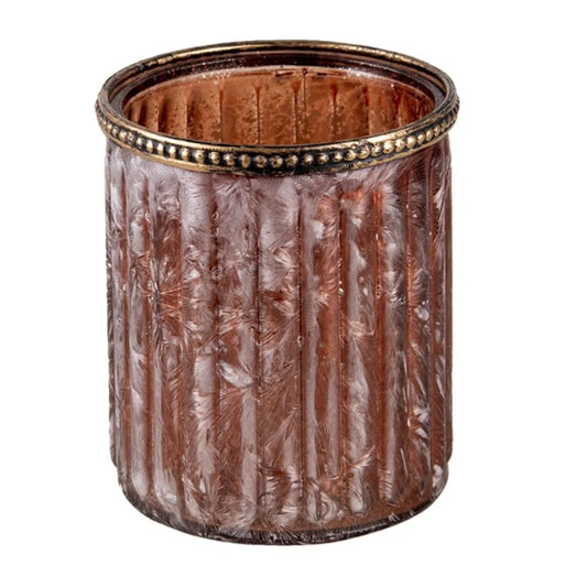 Clayre & Eef - Glas Fyrfadsstage i Brun Farve