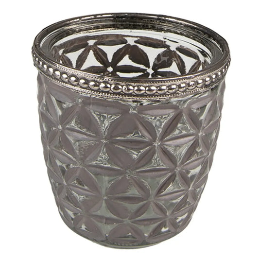 Clayre & Eef - Fyrfadsstage i Gråt Glas