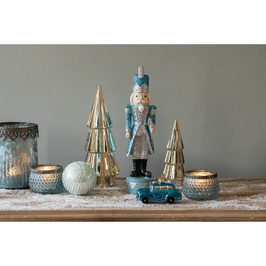 Clayre & Eef - Glas Fyrfadsstage i Blå Farve