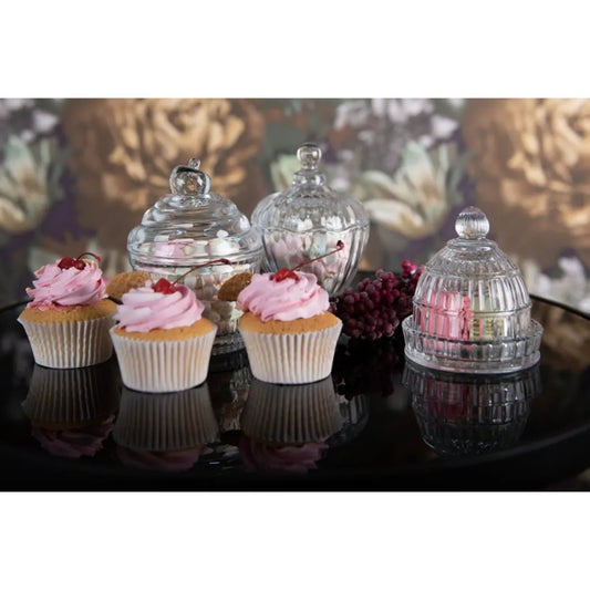 Clayre & Eef Gennemsigtig Rund Glaskrukke Ø9x13 cm